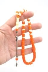 Fıçı Kesim İri Boy Turuncu Bilardo Topu Tesbih