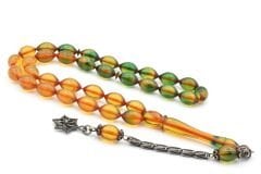 Gümüş Kamçılı Beyzi Kesim Mavi Renk Süzmesi Sıkma Kehribar Tesbih