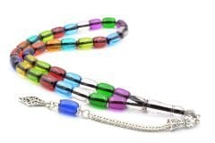 Enes Abdo Yapımı Kapsül Kesim Renkli Sıkma Kehribar Tesbih