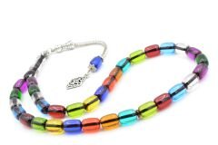 Enes Abdo Yapımı Kapsül Kesim Renkli Sıkma Kehribar Tesbih