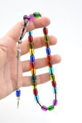 Enes Abdo Yapımı Kapsül Kesim Renkli Sıkma Kehribar Tesbih