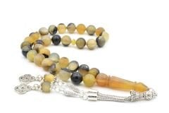 Gümüş Kaplama Püsküllü Sığırcık Kesim Ceylan Boynuzu Tesbih