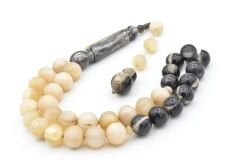 Sistemli Küre Kesim Çift Renkli Dev Boy Koç Boynuzu Tesbih 12 Mm