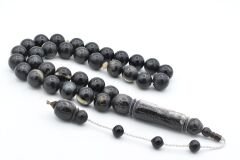 Sistemli Küre Kesim Dev Boy Siyah Koç Boynuzu Tesbih 12 Mm