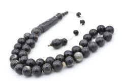 Sistemli Küre Kesim Dev Boy Siyah Koç Boynuzu Tesbih 12 Mm