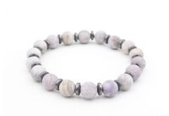 Hakiki Doğal Hematitli Mat Akik Taşı Bileklik