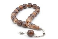 Fıçı Kesim Hareli Kahverengi Sıkma Kehribar Efe Maskot Tesbih