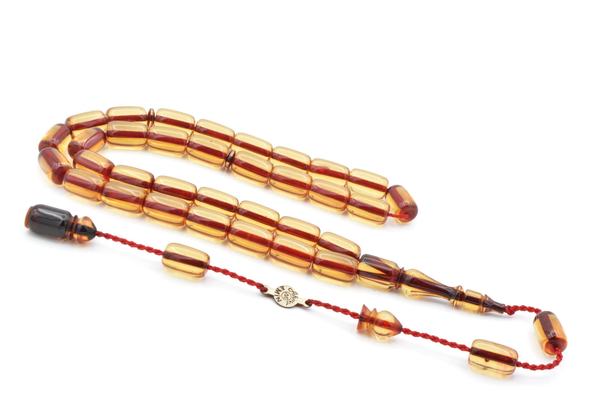 Ahmet Emin Usta İmzalı Bej Ateş Kehribar Tesbih