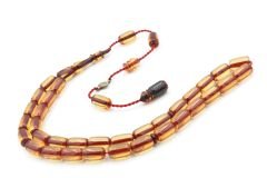 Ahmet Emin Usta İmzalı Bej Ateş Kehribar Tesbih