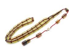 Ahmet Emin Usta İmzalı Yeşil Ateş Kehribar Tesbih