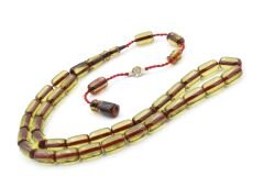 Ahmet Emin Usta İmzalı Yeşil Ateş Kehribar Tesbih