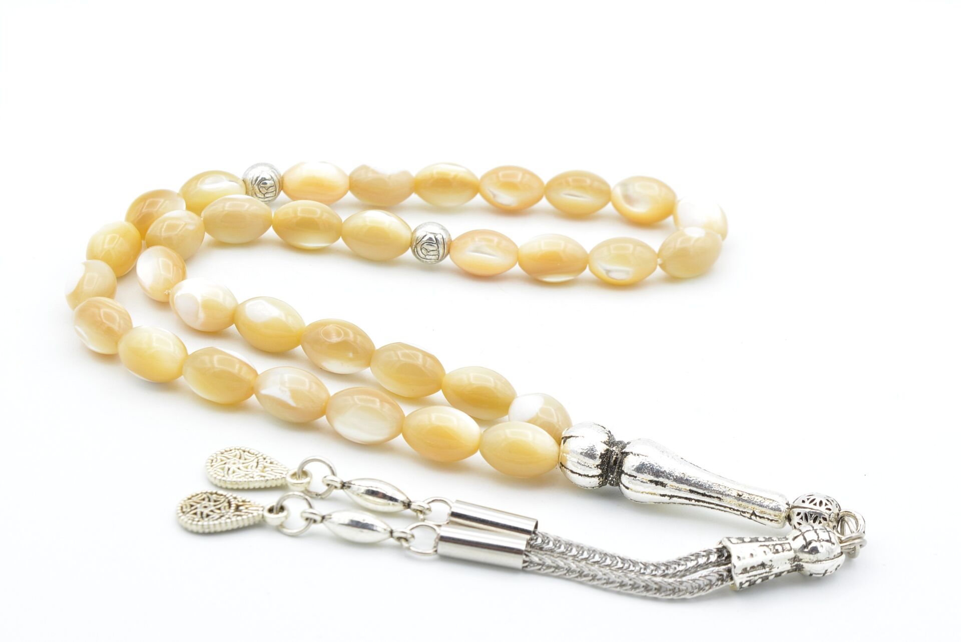 HAKİKİ ARPA KESİM DOĞAL KAHVERENGİ SEDEF TESBİH 1.KALİTE