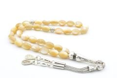 HAKİKİ ARPA KESİM DOĞAL KAHVERENGİ SEDEF TESBİH 1.KALİTE