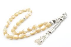 HAKİKİ ARPA KESİM DOĞAL KAHVERENGİ SEDEF TESBİH 1.KALİTE