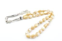 HAKİKİ ARPA KESİM DOĞAL KAHVERENGİ SEDEF TESBİH 1.KALİTE