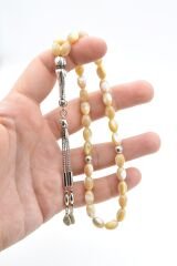 HAKİKİ ARPA KESİM DOĞAL KAHVERENGİ SEDEF TESBİH 1.KALİTE