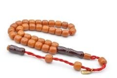 Hakkı Usta İmzalı Fıçı Kesim Bilek Boy Turuncu Sıkma Kehribar Tesbih