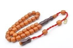 Hakkı Usta İmzalı Fıçı Kesim Bilek Boy Turuncu Sıkma Kehribar Tesbih