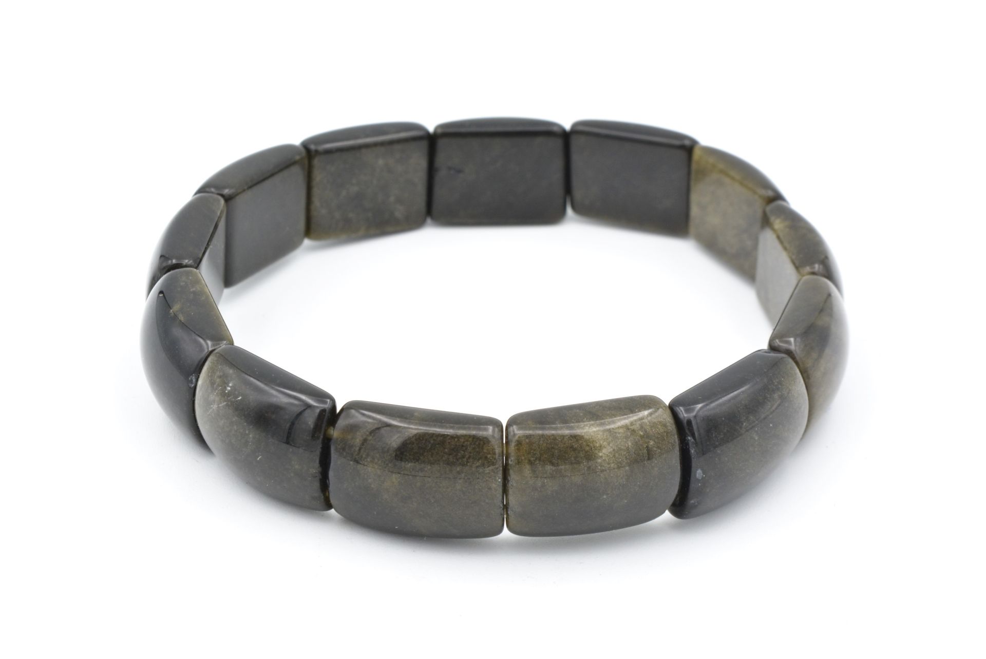 Rolex Model Hakiki Doğal Rainbow Obsidyen Taşı Bileklik