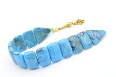 İri Taneli Hareli Turkuaz Toz Kehribar Balık Tesbih 002