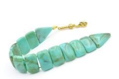 İri Taneli Hareli Turkuaz Toz Kehribar Balık Tesbih 003