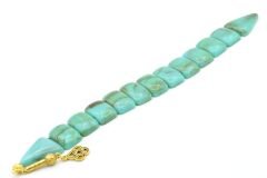 İri Taneli Hareli Turkuaz Toz Kehribar Balık Tesbih 003