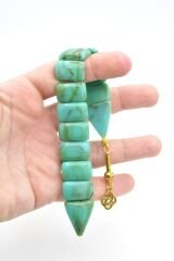 İri Taneli Hareli Turkuaz Toz Kehribar Balık Tesbih 003