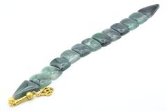 İri Taneli Hareli Yeşil Toz Kehribar Balık Tesbih