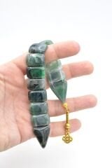 İri Taneli Hareli Yeşil Toz Kehribar Balık Tesbih