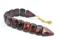 İri Taneli Hareli Kahverengi Toz Kehribar Balık Tesbih