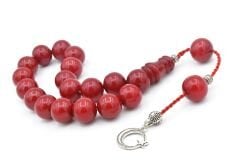 Sistemli Küre Kesim Kırmızı Sıkma Kehribar Efe Maskot Tesbih