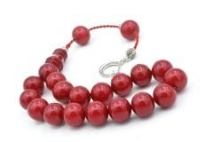 Sistemli Küre Kesim Kırmızı Sıkma Kehribar Efe Maskot Tesbih