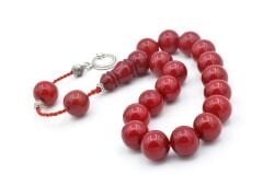 Sistemli Küre Kesim Kırmızı Sıkma Kehribar Efe Maskot Tesbih