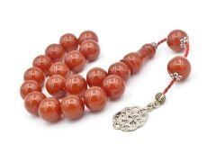 Sistemli Küre Kesim Turuncu Sıkma Kehribar Efe Maskot Tesbih