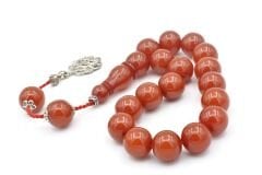 Sistemli Küre Kesim Turuncu Sıkma Kehribar Efe Maskot Tesbih