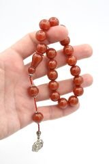 Sistemli Küre Kesim Turuncu Sıkma Kehribar Efe Maskot Tesbih