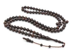 Sistemli Sığırcık Kesim 99 luk Koyu Kahverengi Toz Kehribar Tesbih