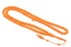 Sistemli Sığırcık Kesim 99 luk Turuncu Toz Kehribar Tesbih