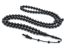 Sistemli Sığırcık Kesim 99 luk Siyah Toz Kehribar Tesbih