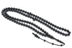 Sistemli Sığırcık Kesim 99 luk Siyah Toz Kehribar Tesbih