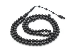 Sistemli Sığırcık Kesim 99 luk Siyah Toz Kehribar Tesbih