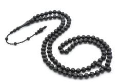 Sistemli Sığırcık Kesim 99 luk Siyah Toz Kehribar Tesbih