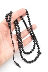 Sistemli Sığırcık Kesim 99 luk Siyah Toz Kehribar Tesbih