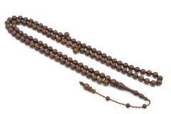 Sistemli Sığırcık Kesim 99 luk Kahverengi Toz Kehribar Tesbih