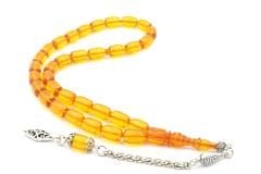 İmamesi Kalem İşçilikli Sarı Ateş Kehribar Tesbih