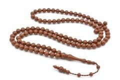 Sistemli Sığırcık Kesim 99 luk Açık Kahverengi Toz Kehribar Tesbih