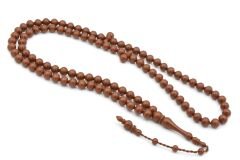 Sistemli Sığırcık Kesim 99 luk Açık Kahverengi Toz Kehribar Tesbih