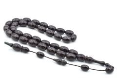 Usta Yapımı Sistemli Badem Kesim Lacivert Sıkma Kehribar Tesbih 195