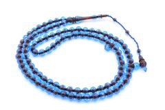 Sistemli Sığırcık Kesim 99 luk Bordo Mavi Toz Kehribar Tesbih