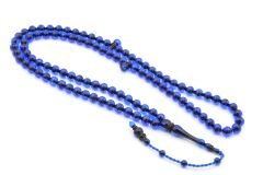 Sistemli Sığırcık Kesim 99 luk Lacivert Toz Kehribar Tesbih